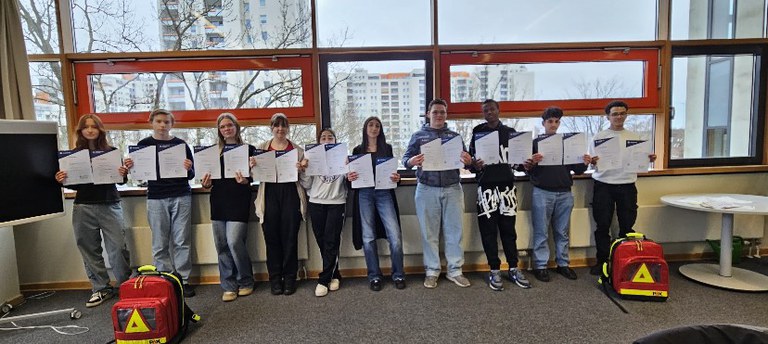 Gruppenbild der Schulsanitäter